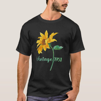 T-shirt Vintage tournesol 1951 71 ans 71e anniversaire