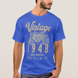 T-shirt Vintage Tracteur Farmer Anniversaire Né En 1948 & 