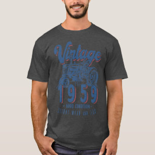 T-shirt Vintage Tracteur Farmer Anniversaire Né En 1959 & 