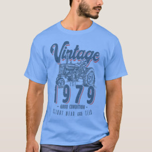 T-shirt Vintage Tracteur Farmer Anniversaire Né En 1979 & 