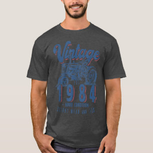 T-shirt Vintage Tracteur Farmer Anniversaire Né En 1984 &