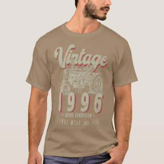 T-shirt Vintage Tracteur Farmer Anniversaire Né En 1996 & 