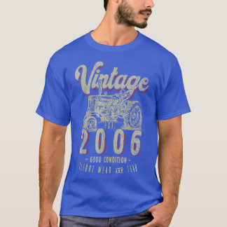 T-shirt Vintage Tracteur Farmer Anniversaire Né En 2006 &