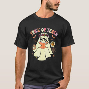 T-shirt Vintage Trick Ou Enseigner Funky Ghost Enseignant 