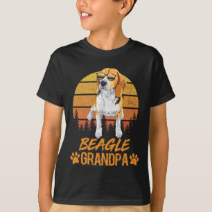T-shirt Vintage Tricolore Beagle chien grand-père paw papa