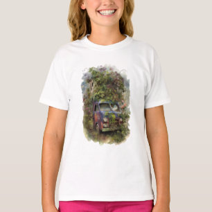 T-shirt Vintage Truck avec Flowers