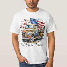 Vintage Truck drapeau américain Juillet 4