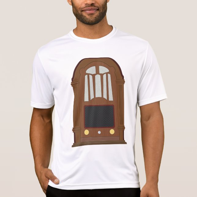 T-shirt Vintage Tube Radio Antique Wooden Stereo (Devant)