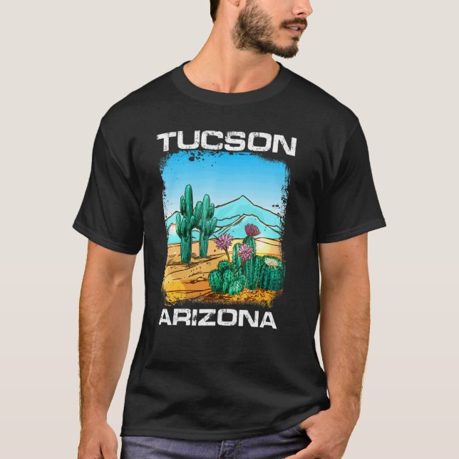 T-shirt Vintage Tucson Arizona Desert Retro Cactus (Devant)