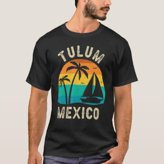 T-shirt Vintage Tulum Mexique Coucher de soleil jumelé Vac