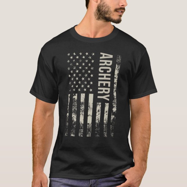 T-shirt Vintage US American Flag Archery (Devant)