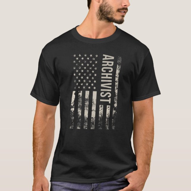 T-shirt Vintage US American Flag Archiviste Premium (Devant)