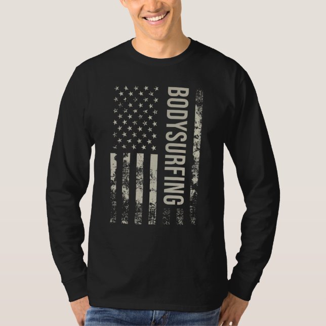 T-shirt Vintage US American Flag Bodysurfing (Devant)