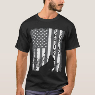 T-shirt Vintage US Drapeau Coyote Chasse Chasse Chasseurs