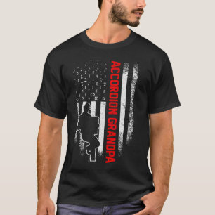T-shirt Vintage Usa American Flag Accordion Grandpa Notes