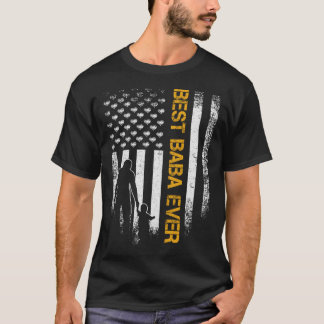 T-shirt Vintage USA American Flag Best Baba Ever Père s