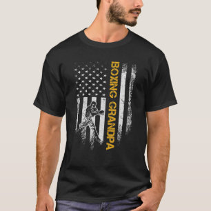 T-shirt Vintage USA American Flag Boxer Grandpa Boxer Sil