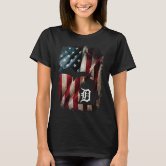 T-shirt Vintage USA American flag Detroit 4th of July Patr