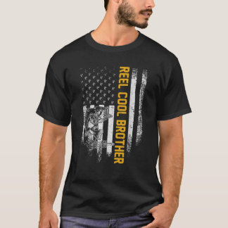 T-shirt Vintage USA Amérique Drapeau Reel Cool Brother Fun