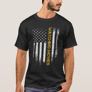 T-shirt Vintage USA Amérique Drapeau regarder des films Fu