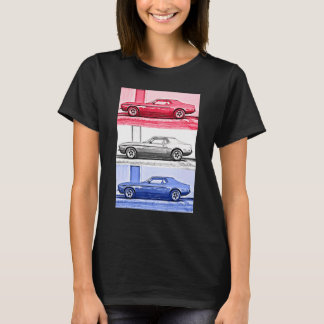 T-shirt Vintage Usa Classic Muscle Auto A Rouge Blanc Bleu