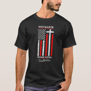 T-shirt Vintage Usa Drapeau Croix Waymaker Promesse Keeper