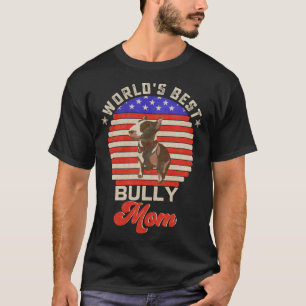T-shirt Vintage USA Drapeau monde meilleur Bull Terrier Ma