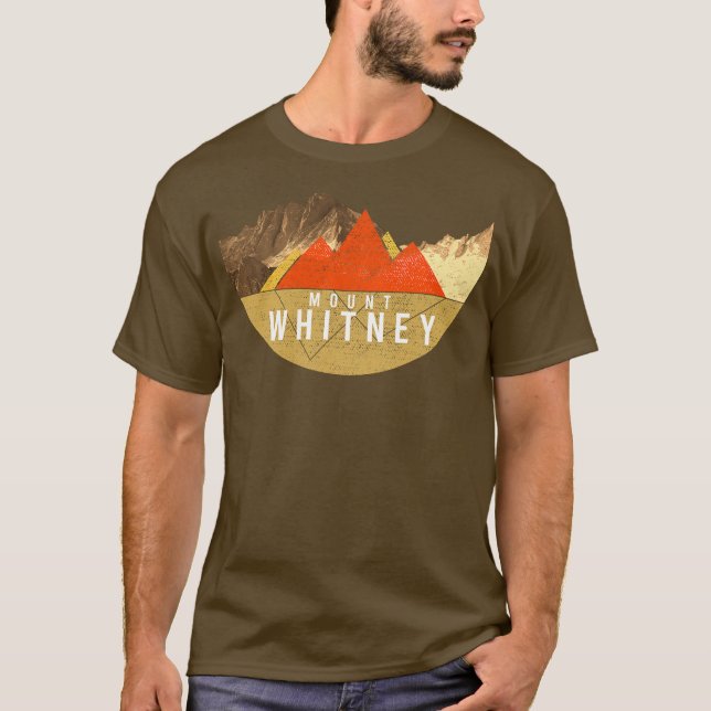 T-shirt Vintage USA Mountain Randonnée Mount Whitney (Devant)