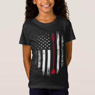 T-Shirt Vintage USA Red White - Arrow Arrow American Fla