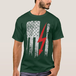 T-shirt Vintage USA Red White - Electrician American Tee