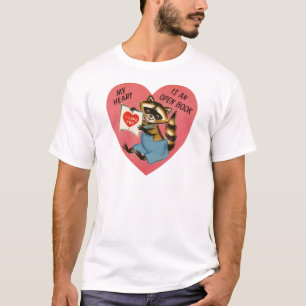 T-shirt Vintage Valentine Raccoon
