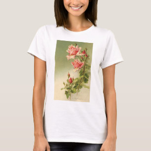 T-shirt Vintage Valentine's Day Pink Victorian Garden Rose