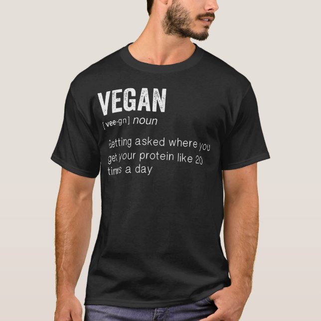 T-shirt Vintage Vegan Drôle (Devant)