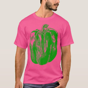 T-shirt Vintage végétal rétro pour poivron vert végétarien