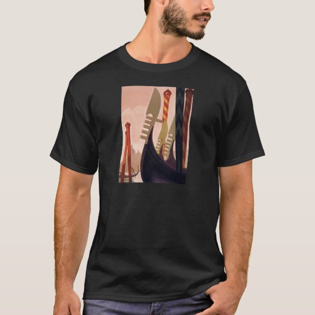 T-shirt Vintage Venezia Gondolas (Devant)