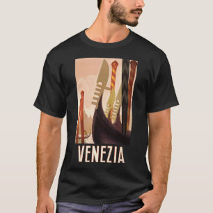 T-shirt Vintage Venezia Italie Voyage Art Venise Gondole