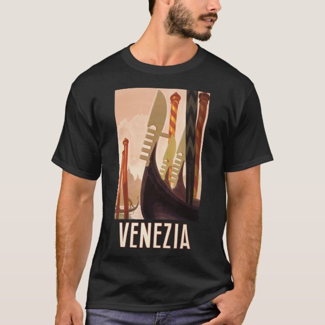 T-shirt Vintage Venice Italie Gondola Travel (Devant)