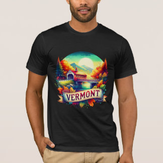 T-shirt Vintage Vermont Map T-Shir – Retro Retro us state