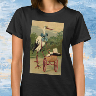 T-shirt Vintage Victorian Stork and Baby Carrie