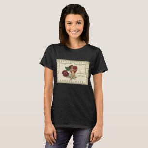 T-shirt Vintage victorien Saint-Valentin chérubin, rose et
