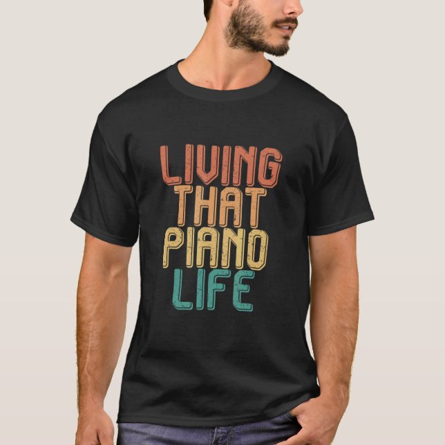 T-shirt Vintage vie PIANO (Devant)