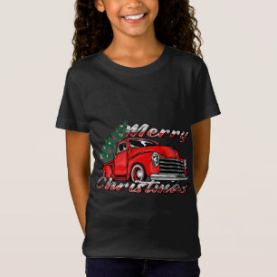 T-Shirt Vintage Vieux Camion Rouge Joyeux Noël - Camion Ro