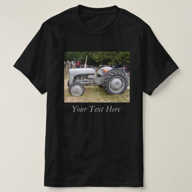 T-shirt vintage vieux massey gris tracteur fergison (Design devant)