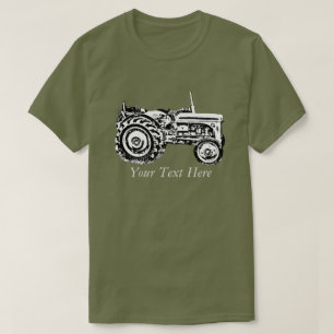 T-shirt vintage vieux massey gris tracteur fergison
