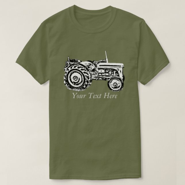 T-shirt vintage vieux massey gris tracteur fergison (Design devant)