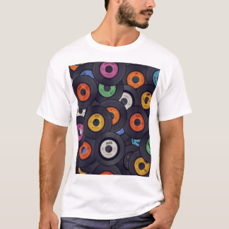 T-shirt Vintage Vinyl Records Arrière - plan de musique