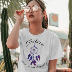T-shirt Vintage violet DreamCatcher Croyez en votre rêve