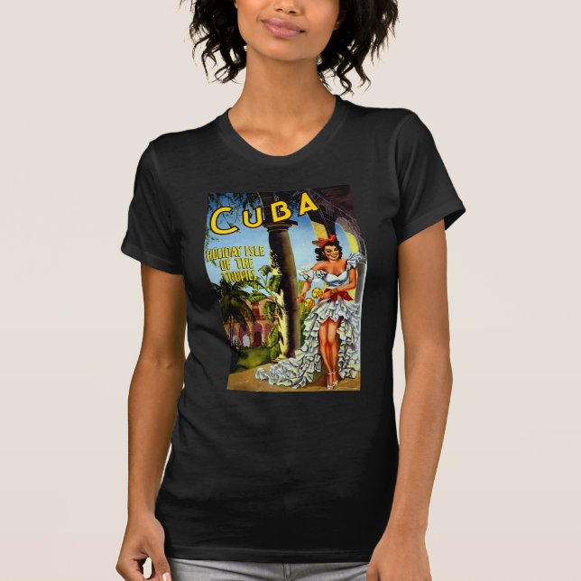 T-shirt Vintage voyage de danseuse cubaine (Devant)