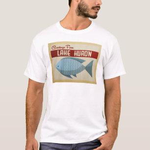 T-shirt Vintage voyage de poisson bleu du lac Huron