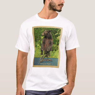 T-shirt Vintage voyage d'ours de parc national de glacier